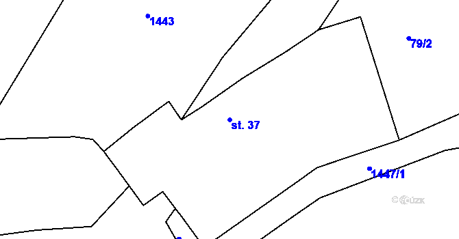 Parcela st. 37 v KÚ Horosedly, Katastrální mapa