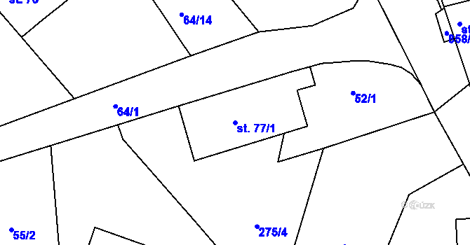 Parcela st. 77/1 v KÚ Horosedly, Katastrální mapa