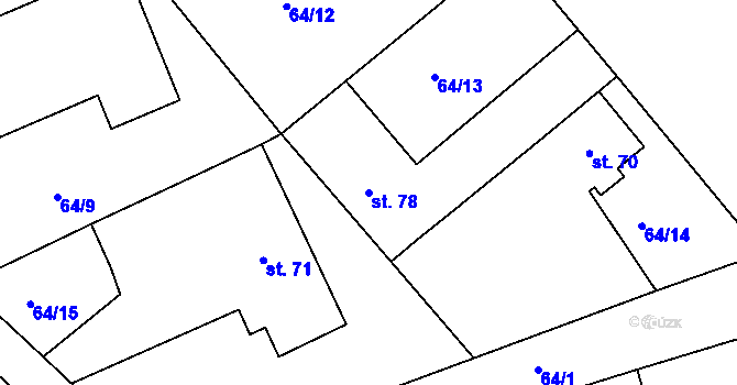 Parcela st. 78 v KÚ Horosedly, Katastrální mapa