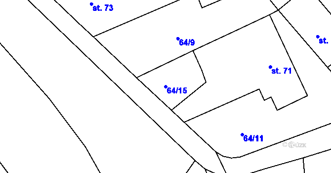 Parcela st. 64/15 v KÚ Horosedly, Katastrální mapa