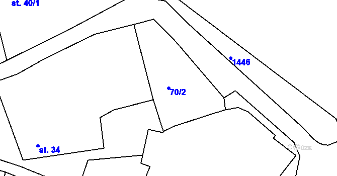 Parcela st. 70/2 v KÚ Horosedly, Katastrální mapa