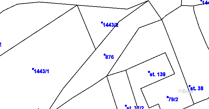 Parcela st. 876 v KÚ Horosedly, Katastrální mapa