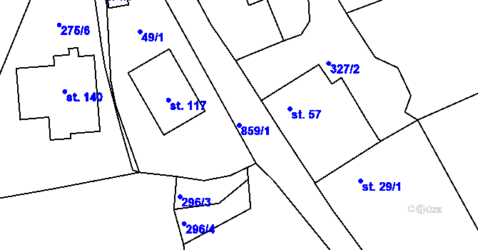 Parcela st. 859/1 v KÚ Horosedly, Katastrální mapa