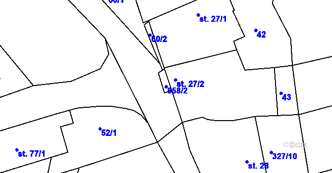 Parcela st. 858/2 v KÚ Horosedly, Katastrální mapa