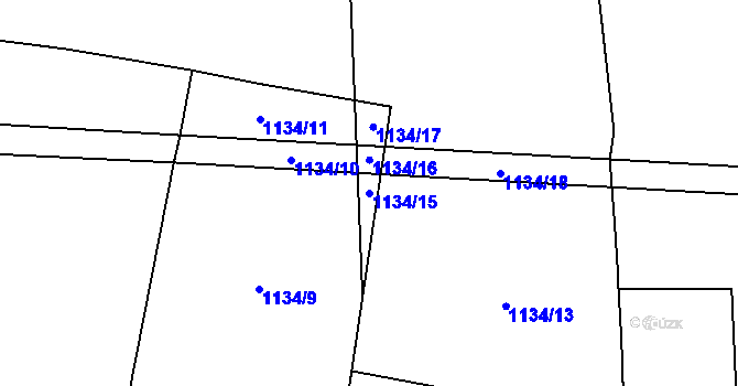 Parcela st. 1134/15 v KÚ Horosedly, Katastrální mapa