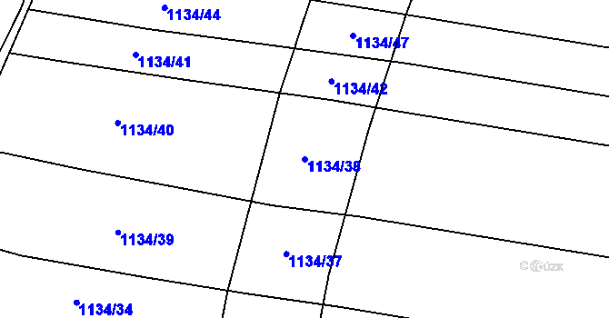 Parcela st. 1134/38 v KÚ Horosedly, Katastrální mapa