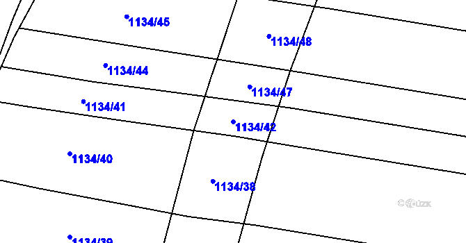 Parcela st. 1134/42 v KÚ Horosedly, Katastrální mapa