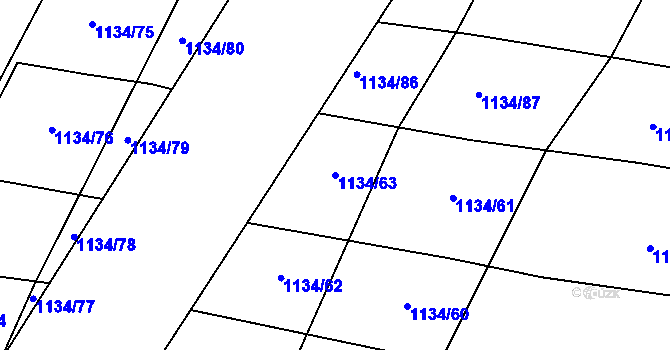 Parcela st. 1134/63 v KÚ Horosedly, Katastrální mapa