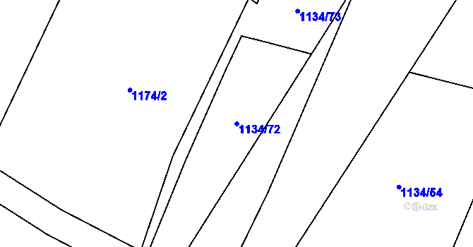 Parcela st. 1134/72 v KÚ Horosedly, Katastrální mapa