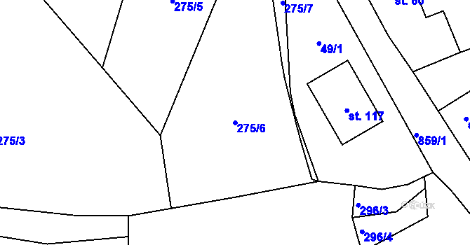 Parcela st. 275/6 v KÚ Horosedly, Katastrální mapa