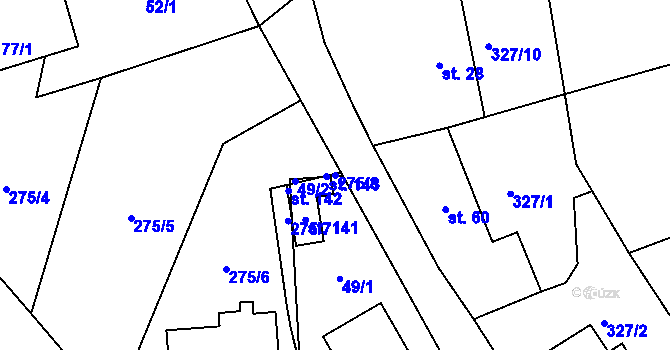 Parcela st. 275/8 v KÚ Horosedly, Katastrální mapa