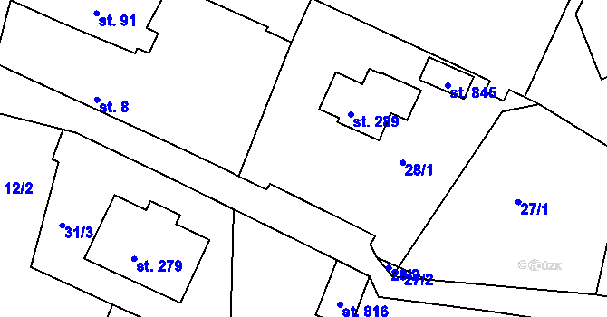 Parcela st. 655 v KÚ Horoušany, Katastrální mapa