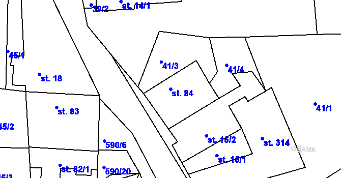 Parcela st. 84 v KÚ Horoušany, Katastrální mapa