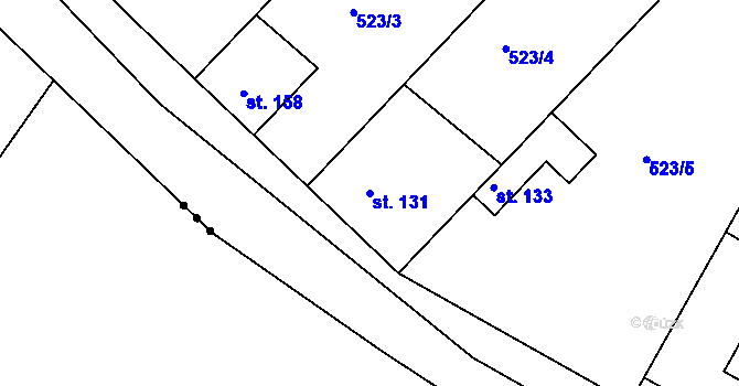 Parcela st. 131 v KÚ Horoušany, Katastrální mapa