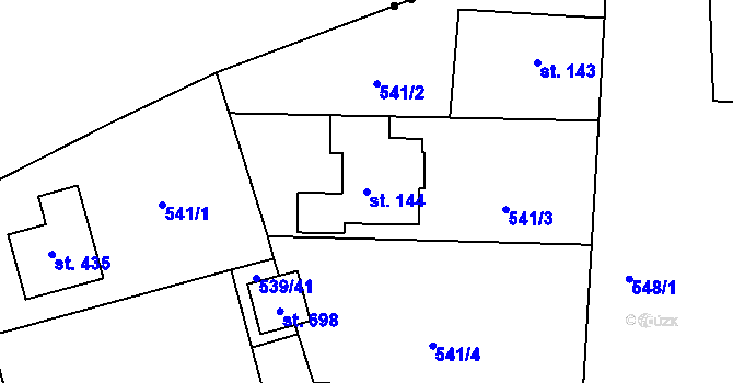 Parcela st. 144 v KÚ Horoušany, Katastrální mapa