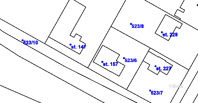 Parcela st. 157 v KÚ Horoušany, Katastrální mapa