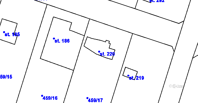 Parcela st. 220 v KÚ Horoušany, Katastrální mapa