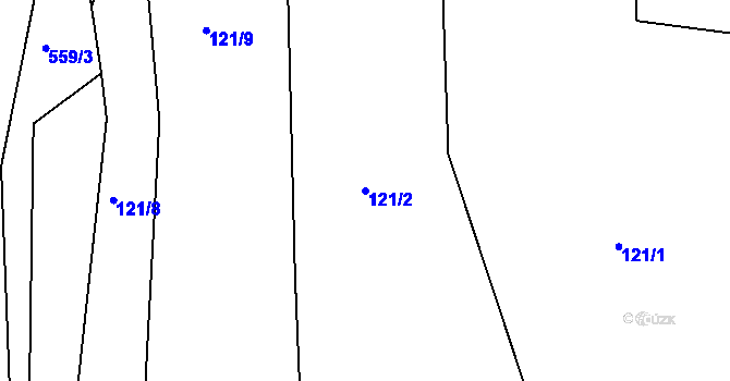 Parcela st. 121/2 v KÚ Horoušany, Katastrální mapa