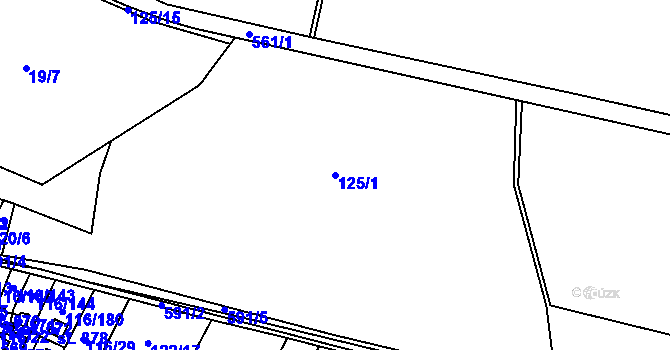 Parcela st. 125/1 v KÚ Horoušany, Katastrální mapa