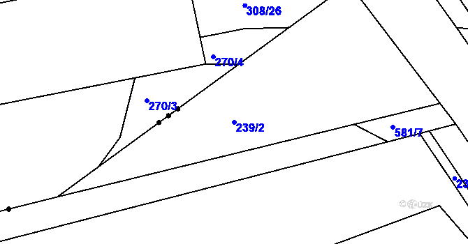 Parcela st. 239/2 v KÚ Horoušany, Katastrální mapa