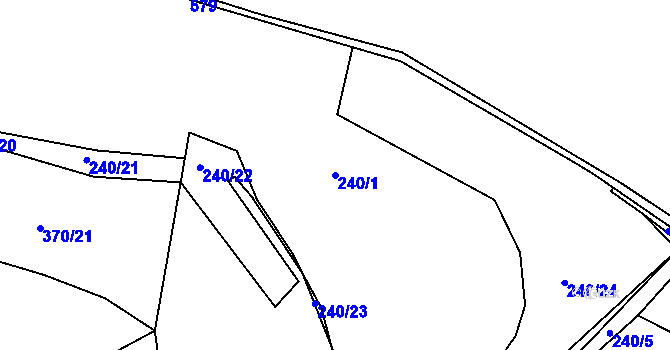 Parcela st. 240/1 v KÚ Horoušany, Katastrální mapa