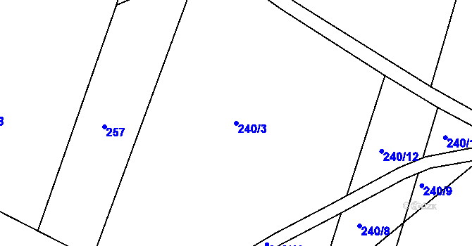 Parcela st. 240/3 v KÚ Horoušany, Katastrální mapa