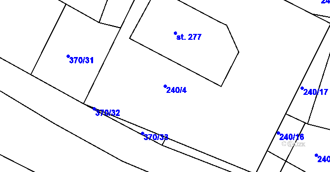 Parcela st. 240/4 v KÚ Horoušany, Katastrální mapa