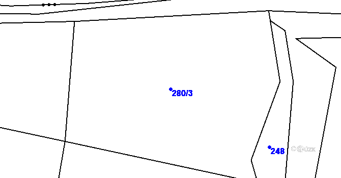 Parcela st. 280/3 v KÚ Horoušany, Katastrální mapa