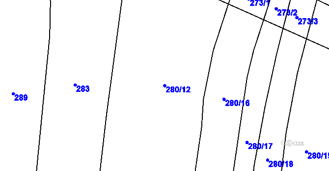 Parcela st. 280/12 v KÚ Horoušany, Katastrální mapa
