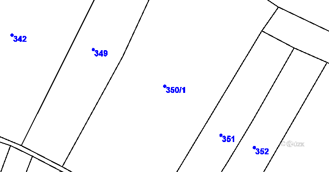 Parcela st. 350/1 v KÚ Horoušany, Katastrální mapa