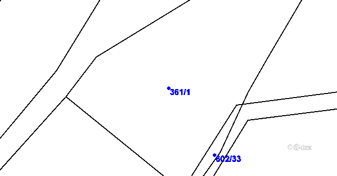 Parcela st. 361/1 v KÚ Horoušany, Katastrální mapa