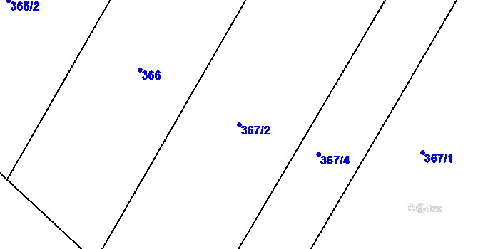 Parcela st. 367/2 v KÚ Horoušany, Katastrální mapa