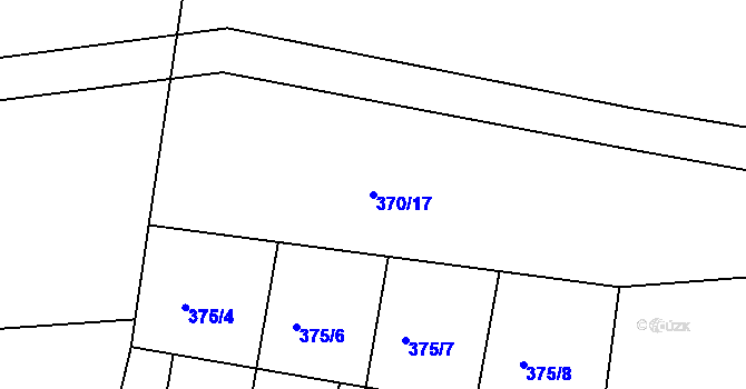 Parcela st. 370/17 v KÚ Horoušany, Katastrální mapa