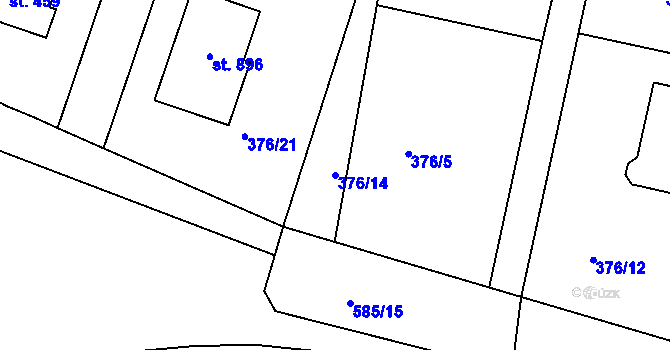 Parcela st. 376/14 v KÚ Horoušany, Katastrální mapa