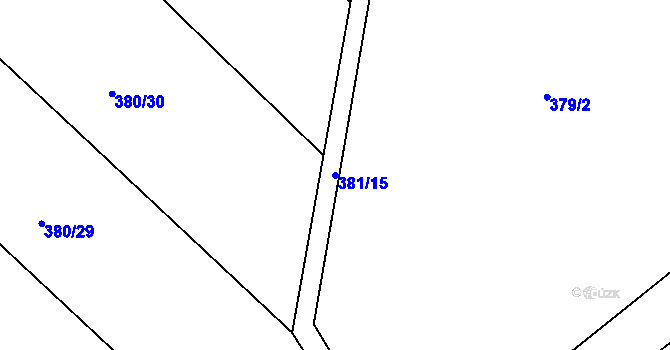 Parcela st. 381/15 v KÚ Horoušany, Katastrální mapa