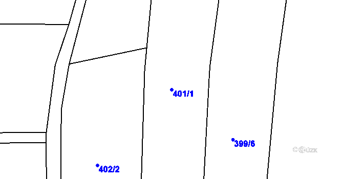 Parcela st. 401/1 v KÚ Horoušany, Katastrální mapa