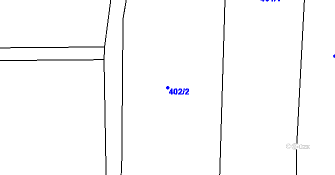 Parcela st. 402/2 v KÚ Horoušany, Katastrální mapa