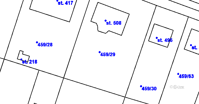 Parcela st. 459/29 v KÚ Horoušany, Katastrální mapa