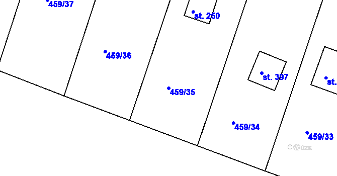 Parcela st. 459/35 v KÚ Horoušany, Katastrální mapa