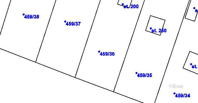 Parcela st. 459/36 v KÚ Horoušany, Katastrální mapa