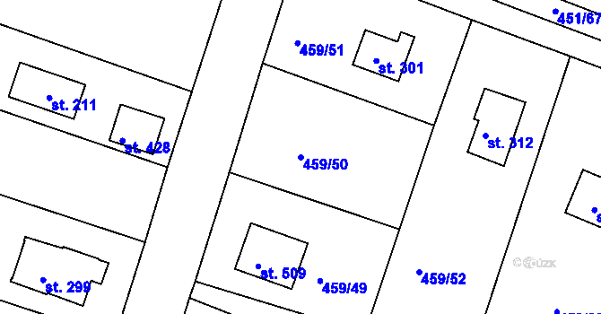 Parcela st. 459/50 v KÚ Horoušany, Katastrální mapa