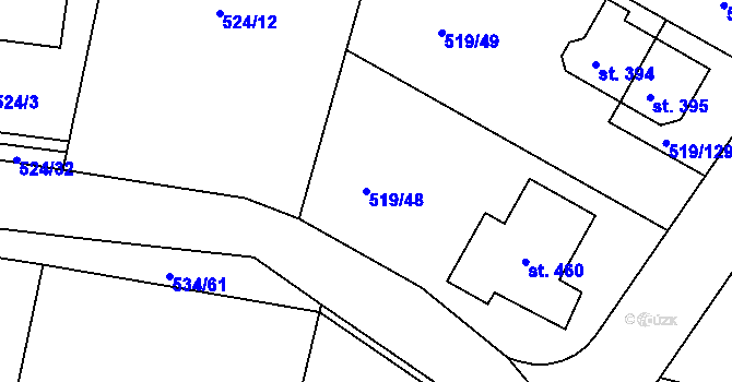 Parcela st. 519/48 v KÚ Horoušany, Katastrální mapa
