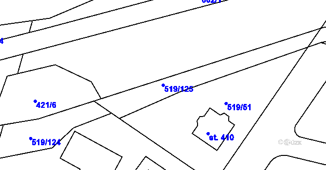 Parcela st. 519/125 v KÚ Horoušany, Katastrální mapa