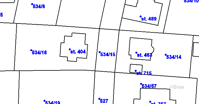 Parcela st. 534/15 v KÚ Horoušany, Katastrální mapa