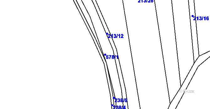 Parcela st. 578/1 v KÚ Horoušany, Katastrální mapa