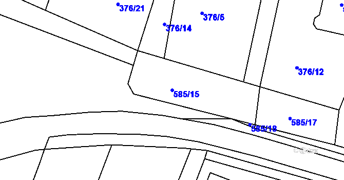 Parcela st. 585/15 v KÚ Horoušany, Katastrální mapa