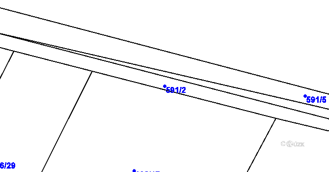 Parcela st. 591/2 v KÚ Horoušany, Katastrální mapa