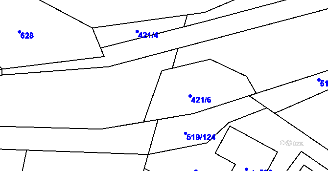 Parcela st. 421/10 v KÚ Horoušany, Katastrální mapa