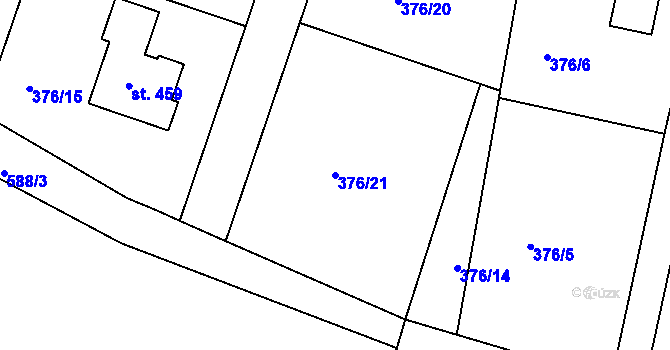 Parcela st. 376/21 v KÚ Horoušany, Katastrální mapa