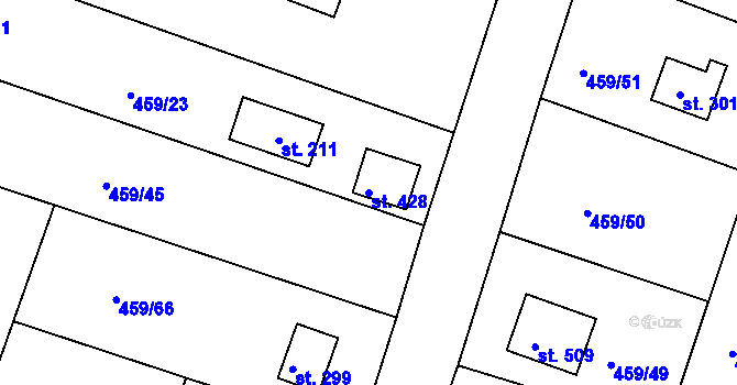 Parcela st. 428 v KÚ Horoušany, Katastrální mapa